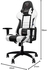 كرسي مكتب للالعاب 4D مريح ودوار قابل للتعديل مع وضع التارجح ومسند للرأس و دعم اسفل الظهر، لون ابيض واسود، من فيرجل، نايلون