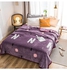 Soft Letter Printed Bed Blanket Cotton Purple 150x200centimeter