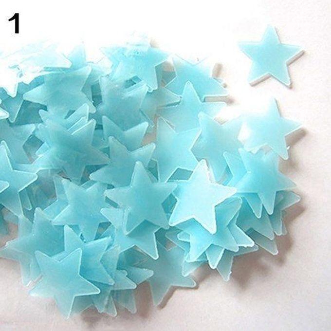 3D Glow In The Dark Stars Ceiling Wall Stickers (Blue)