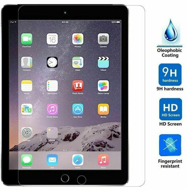 ( Apple iPad Air & Apple iPad Air 2 ) واقي شاشة زجاج مقوى عالي الدقة لموبايل ايباد اير & ايباد اير 2 - 0 - شفاف