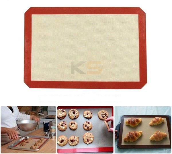 1 PCS Large Size Baking Tools Non-Stick Silicone Baking Mat For Cake Cookie Macaron Non-Stick Baking Liner-Red