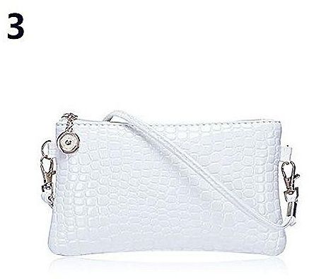 Bluelans Women Fashion Shoulder Bag Tote Messenger Faux Leather Zipper Satchel Handbag-White