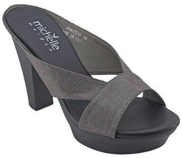 High Heel Wedge Sandals Grey/Black