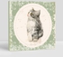 Vintage Card With Fluffy Kitten Imitation of Watercolor Painting