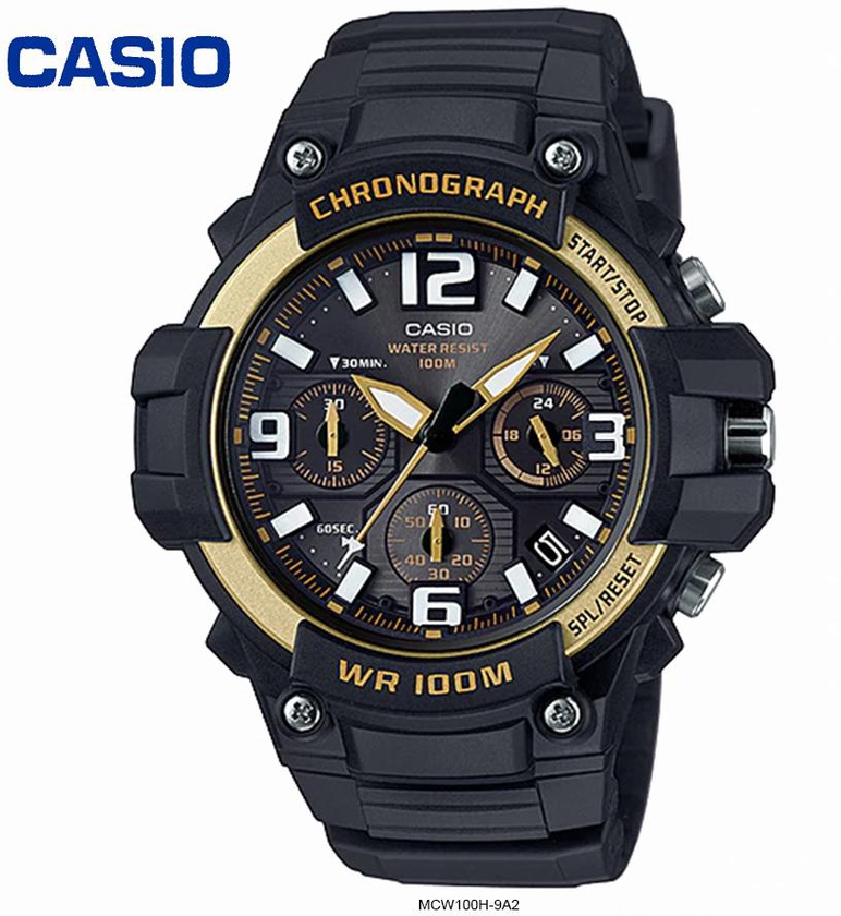 Casio MCW-100H Chronograph Watches 100% Original & New (2 Types)