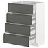 METOD / MAXIMERA Base cab 4 frnts/4 drawers, white/Voxtorp dark grey, 60x37 cm - IKEA