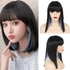 Short Synthetic Hair Wig Straight Black With Blue Color