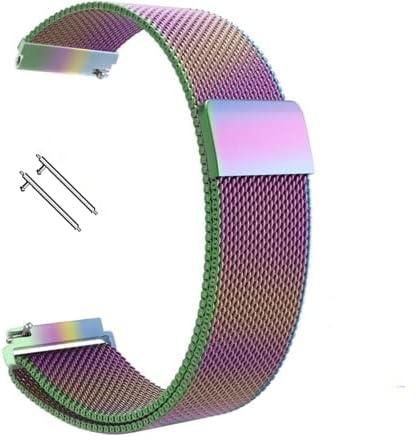 Mislanee 20mm Magnetic Metal Watch Band Stainless Steel Strap,Compatible for Samsung Galaxy Watch Active 2 44mm 40mm & Active 40mm & Galaxy Watch 3 41mm & Galaxy Watch 42mm & Galaxy Active 2, Pink