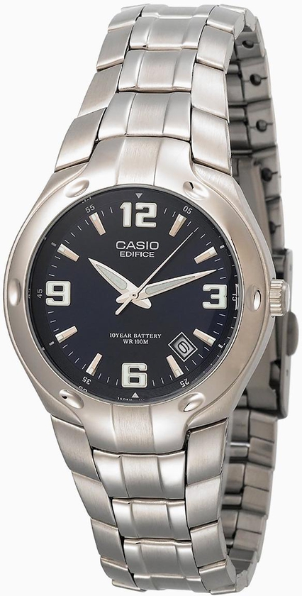 Casio Men's Edifice Stainless Steel Analog Quartz Watch with Blue Dial