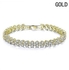 Fashion Valentines Day Gift Bracelet Gold Crystal Diamond Love Silver *FREE VELVET POUCH