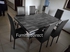 Marble Barrata Black Dining Set Furniture + 6 Chairs