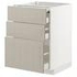 METOD / MAXIMERA Bc w pull-out work surface/3drw, white/Sinarp brown, 60x60 cm - IKEA
