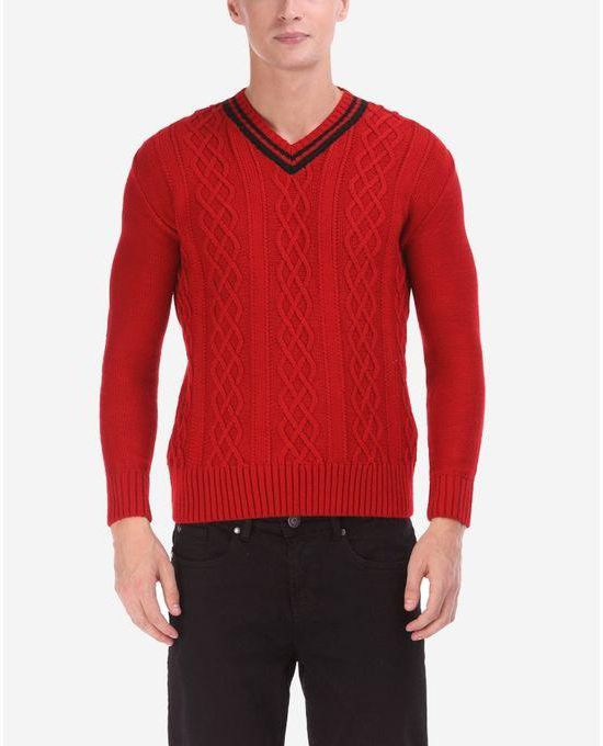 Ravin Printed Casual Pullover – Red