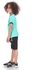 Ktk Casual Turquoise T-Shirt With Print For Boys