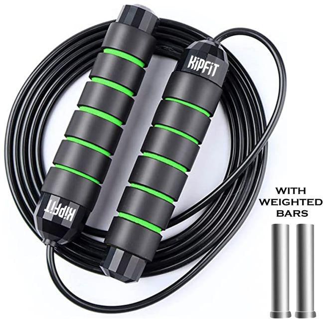 KipFit Green Weighted Jump Skipping Rope For Exercise