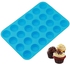 Wady Large Mini Muffin Pans - 24 Cup Jumbo Silicone Pan for Cupcakes and Premium Baking - Non Stick Tray/Bakeware - Silicon Mold, Heat Resistant up to 450°F - Dishwasher and Microwave Safe - Blue
