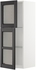 METOD خزانة حائط مع أرفف/بابين زجاجية - أبيض/Lerhyttan صباغ أسود ‎40x100 سم‏