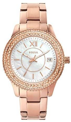 Fossil Women's Stella Sport Stainless Steel Crystal-Accented Multifunction Quartz Watch, Rose Gold/Mother of Pearl, Regular, Stella
