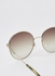 نظارة شمسية بإطار دائري معدني كامل الحواف - مقاس العدسة: 58 مم للنساء