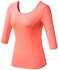 Women Quick Dry Breathable Elastic Long Sleeve T-Shirt Orange