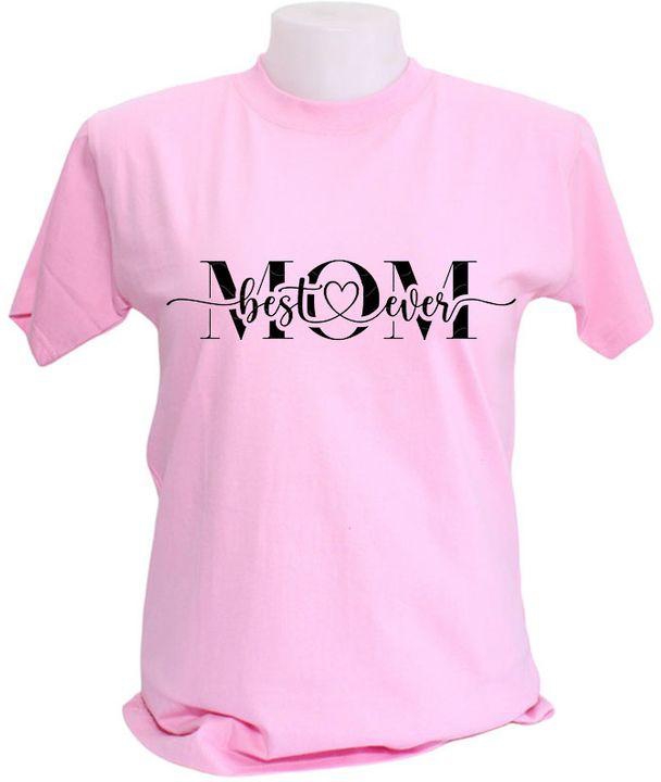 Best Mom Ever Design Fashion Print T-Shirt - Baby Pink