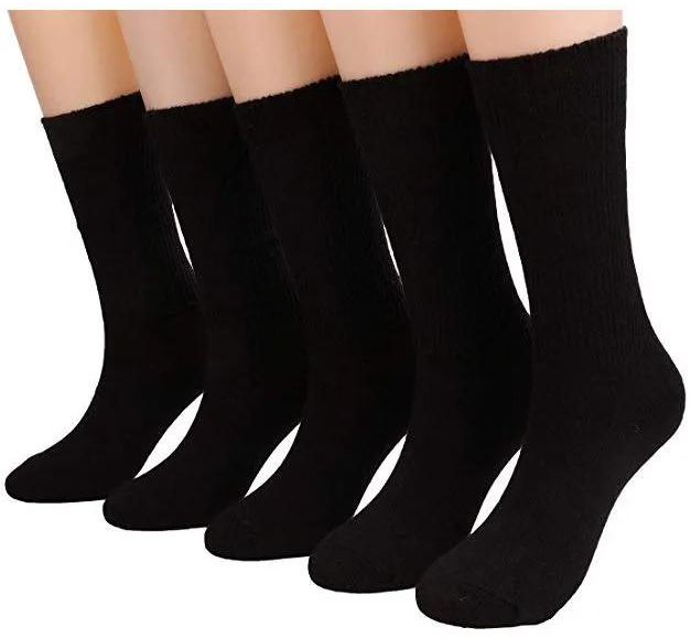Fashion Black Socks 1Pair Set 100% Cotton.