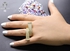 3Diamonds خاتم نسائي بلون دهبي مطلي بالدهب - جودة عالية وزركون متلألئ