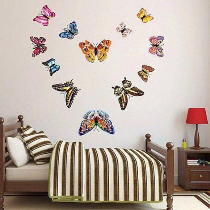 Vivid 3D Butterfly Wall Sticker - 12 Pcs