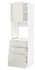 METOD / MAXIMERA خزانة عالية للفرن مع باب/3 أدراج, أبيض/Veddinge أبيض, ‎60x60x200 سم‏ - IKEA