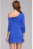 Sunweb Stylish Lady Long Sleeve One Shoulder Solid Stretch Bodycon Mini Dress ( Blue )
