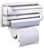Triple Paper Dispenser For Cling Film Wrap, Aluminium Foil & Kitchen Roll