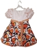 White And Orange Floral Party Dress For A Girl - Age 3-5 Years