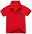 Koolkidzstore Polo T-Shirts Solid Color Bulls Embroidery Logo - 2 Sizes (Red)