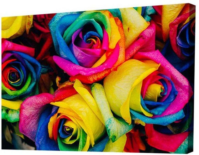 Modern Canvas Tableau - Flowers - Multicolor