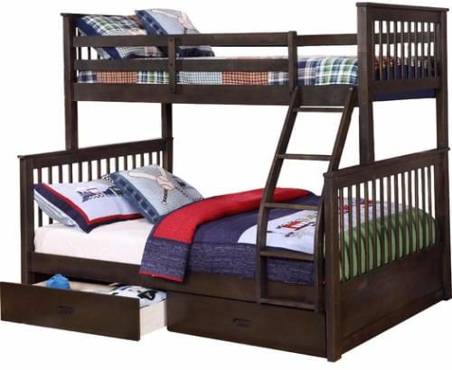 Paloma Mission Twin Over Full Bunk Bed, Twin Size Bed With Mattress Included