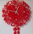 Wall deco Acrylic Red Heart Shaped Clock
