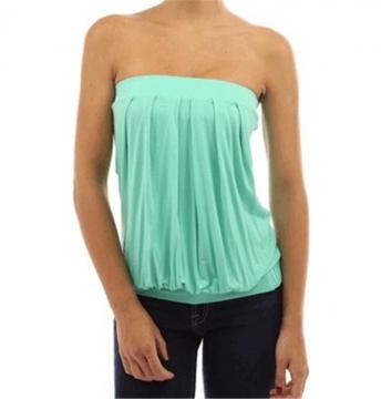 Womens Sleeveless Strapless Tube Tops Bandeau Stretch Ribbed Layering Tank Tops light Green s