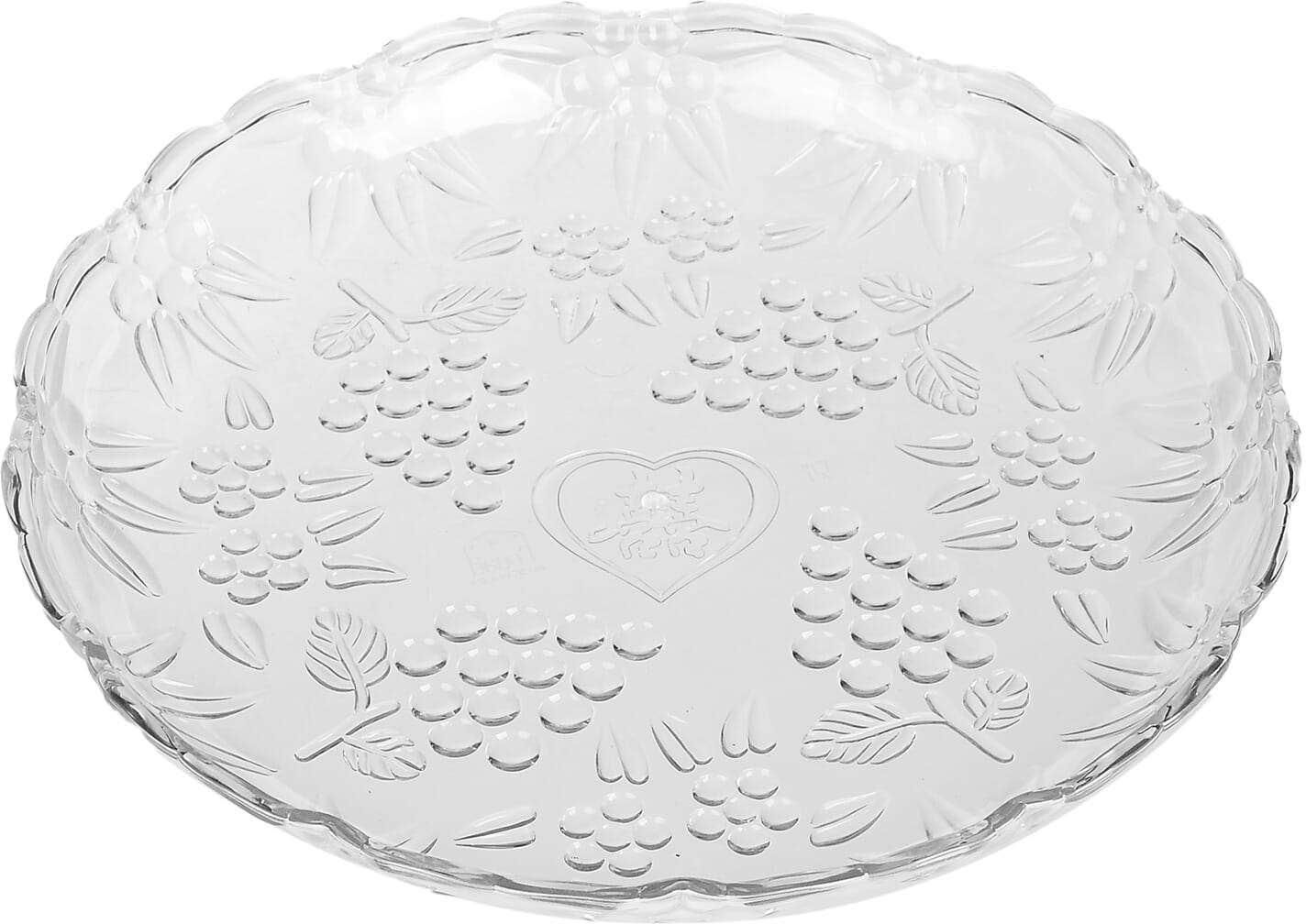 Get Fouad Round Acrylic Tray, 35.5 x35.5 x5 cm - Clear with best offers | Raneen.com