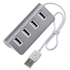 4-in-1 USB 2.0 Hub With Cable Aluminum Alloy USB Splitter