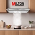 Milton Cooker Hood Built-in Classic Hood Full Stainless Steel Push Button Control 3 Spin Motor Alm Filter Led Light Carbon Filter Silver Color Size (90 x 60) cm Model - 7501INOX90-1 Year Warranty.