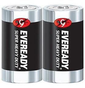 Eveready Super Heavy Duty Battery D 2 Pieces