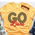 Go Lions Design Fashion Print T-Shirt - Yellow