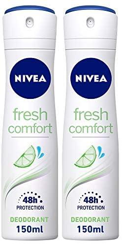 NIVEA Deodorant Spray for Women, Fresh Comfort, 2x150ml