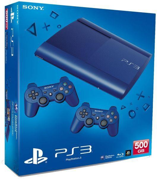PlayStation 3 Super Slim Console with 2controller 500GB Blue
