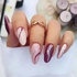 24pcs/Set Detachable Almond Shape Fake Nails Color Contrast Wave Full Nail Art Tips Colorful Beauty Artificial False Nails