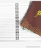 Designer A5 Spiral Notebook Memo Notepad Journal - Custom Monogram Initial Letter Mandala Floral Pattern Alphabet - W - Brown