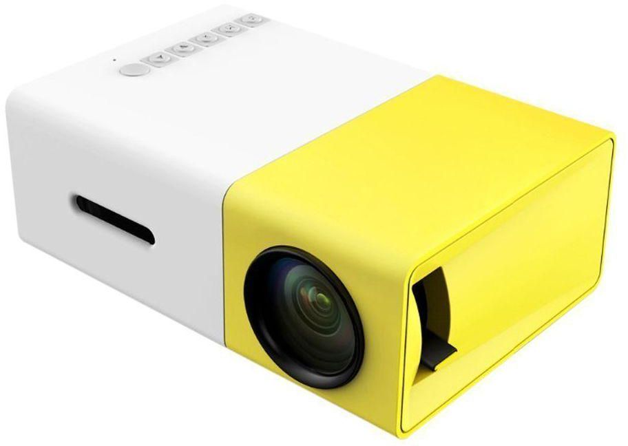 YG-300 LCD Mini Portable Projector with USB/SD/AV/HDMI Home Entertainment Projetor - Yellow