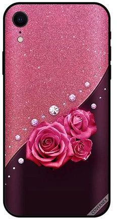 Protective Case Cover For Apple iPhone XR Pink Glitter & Roses