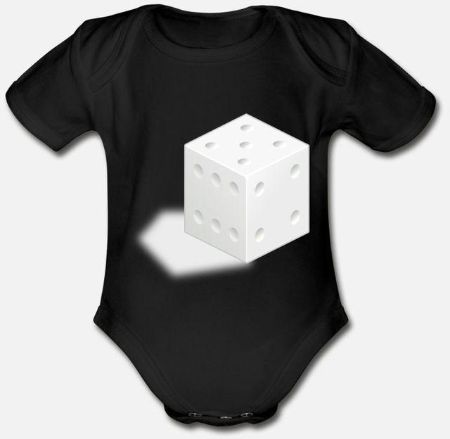 White Dice Organic Short Sleeve Baby Bodysuit