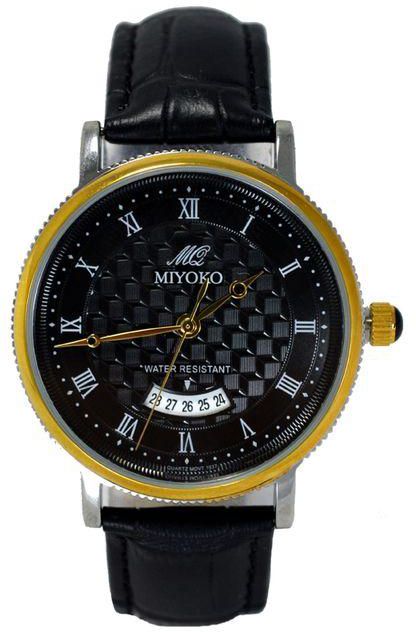 Miyoko MQ9000-SGBL Leather Watch - Black